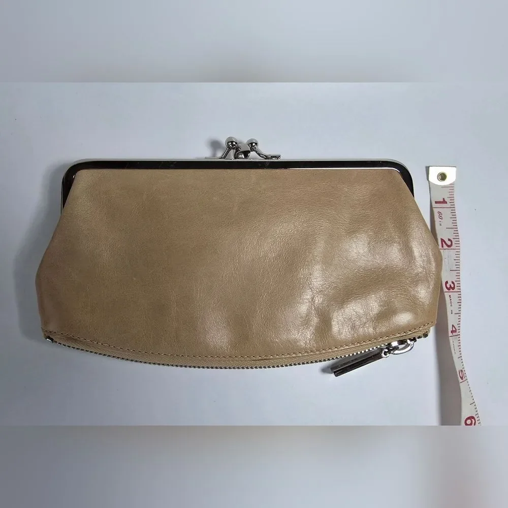 Hobo International Millie Clutch Leather Kiss-Lock Closure Purse Handbag
